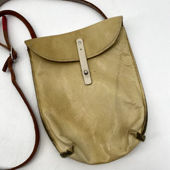 by elke tan leather crossbody satchel purse - Picture 2 of 5